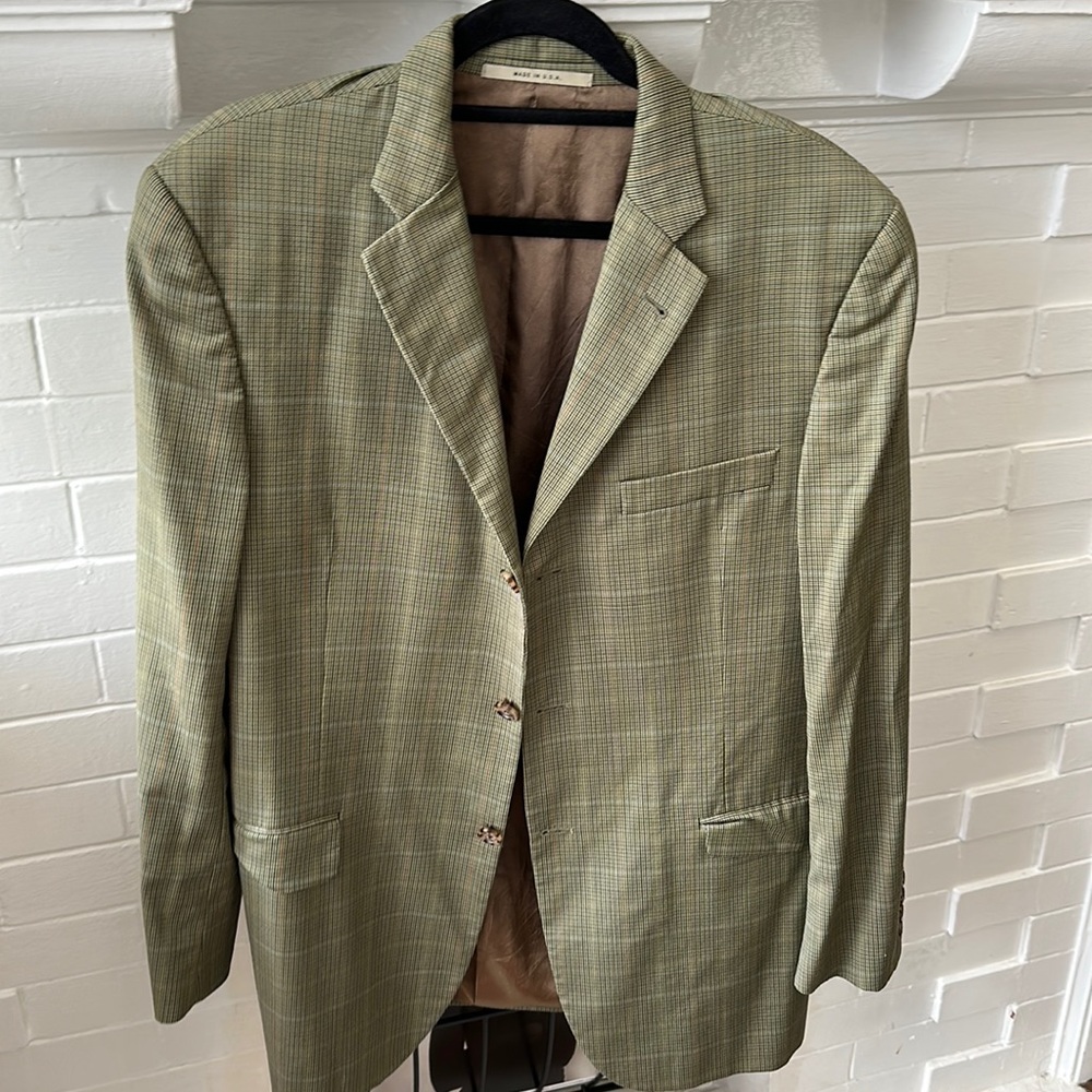 Burberry Green Plaid Blazer